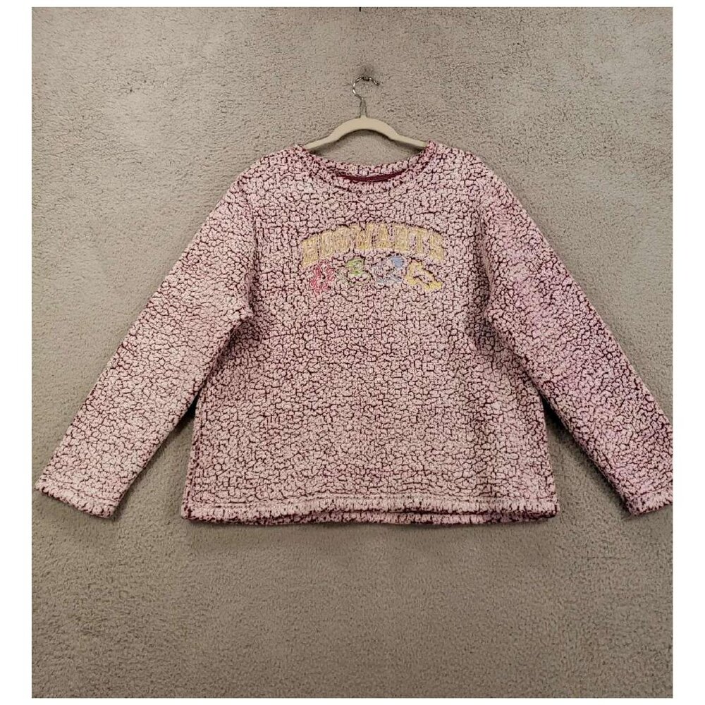 Wizarding World Harry Potter Hogwarts Sweater Womens XL Sherpa Pink Sleepwear